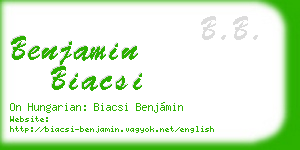 benjamin biacsi business card