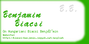 benjamin biacsi business card